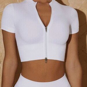 Sports Short Sleeve Zipper T-Shirts Moisture Wicking Women Tops & Tees Fitness